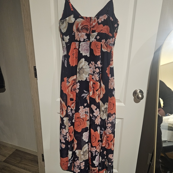 Midnight Doll Elegant Floral Maxi Dress in Red and Navy Women's Size 9 - Picture 6 of 8